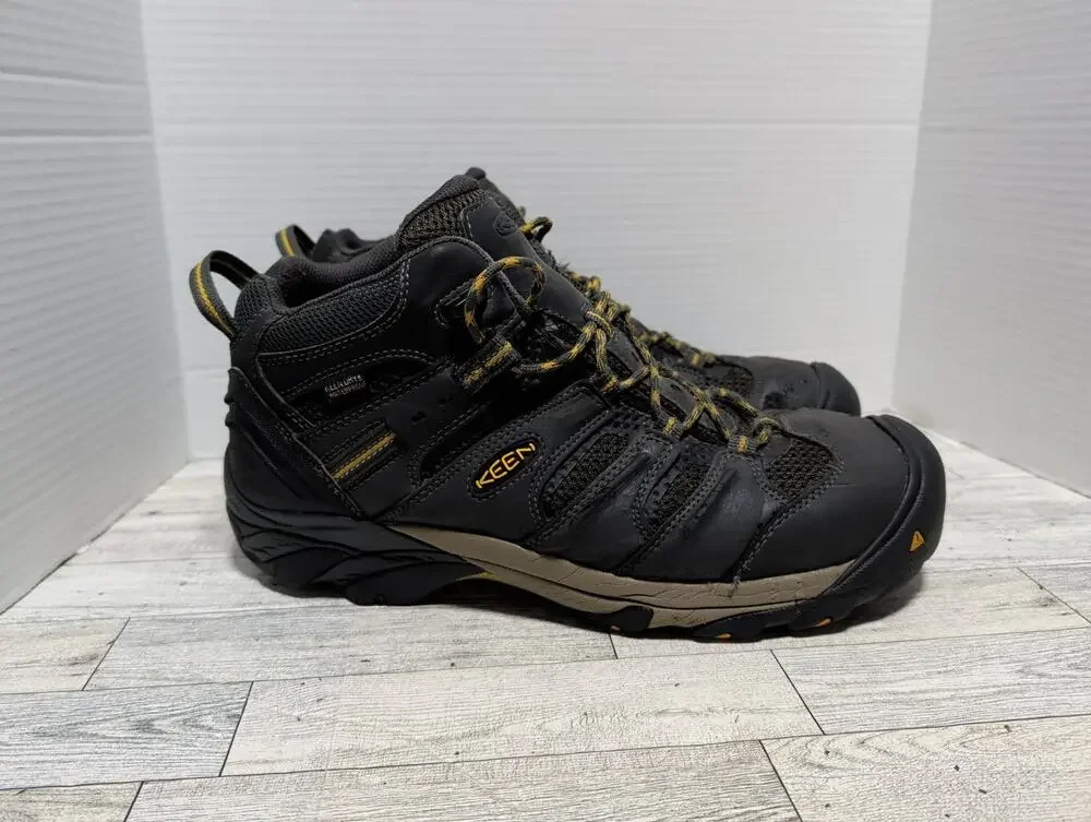 KEEN Utility Lansing Mid Waterproof Safety Steel Toe Boots Mens Size 13EE WIDE